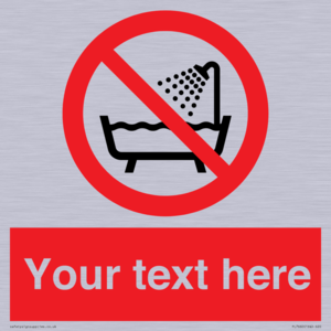 Custom Do not use this device in a bathtub shower or water-filled reservoir